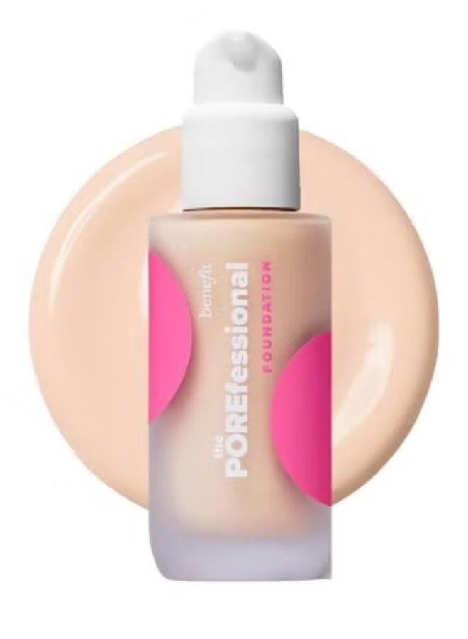 بينيفت كريم أساس ذا بورفيشنال من بينيفت كوزماتيكس لتنعيم وإخفاء العيوب مع النياسيناميد 30 مل - درجة اللون 1C ألتيميت فير كول - كريم أساس خفيف الوزن، يقلل من حجم المسام، يدوم طويلاً - Image 1