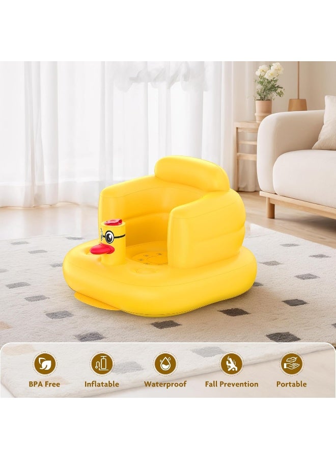 mink Baby Inflatable Seat for Babies 3-36 Months, Built in Air Pump Infant Back Support Sofa Toddler Chair for Sitting Up, Baby Floor Seater Gifts (Duck) - Image 5
