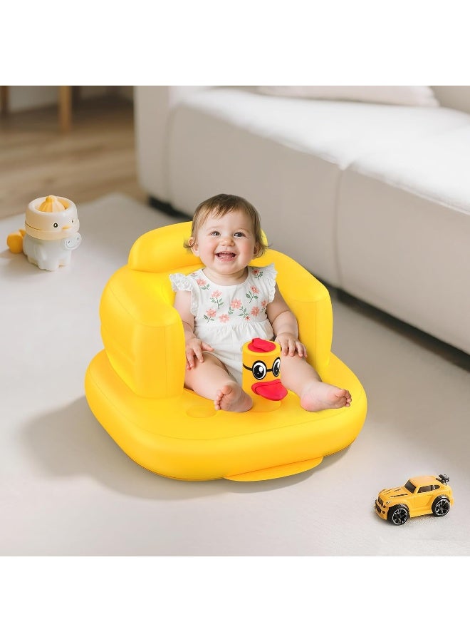 mink Baby Inflatable Seat for Babies 3-36 Months, Built in Air Pump Infant Back Support Sofa Toddler Chair for Sitting Up, Baby Floor Seater Gifts (Duck) - Image 2