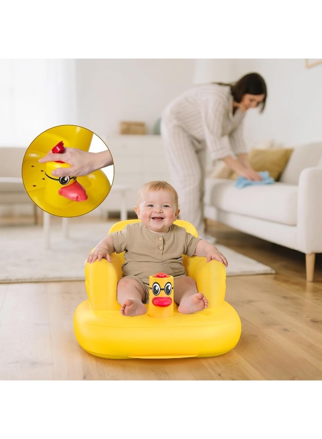 mink Baby Inflatable Seat for Babies 3-36 Months, Built in Air Pump Infant Back Support Sofa Toddler Chair for Sitting Up, Baby Floor Seater Gifts (Duck) - Image 3