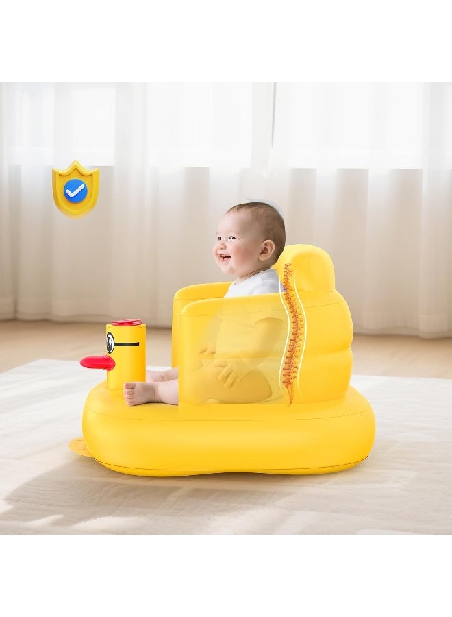 mink Baby Inflatable Seat for Babies 3-36 Months, Built in Air Pump Infant Back Support Sofa Toddler Chair for Sitting Up, Baby Floor Seater Gifts (Duck) - Image 4