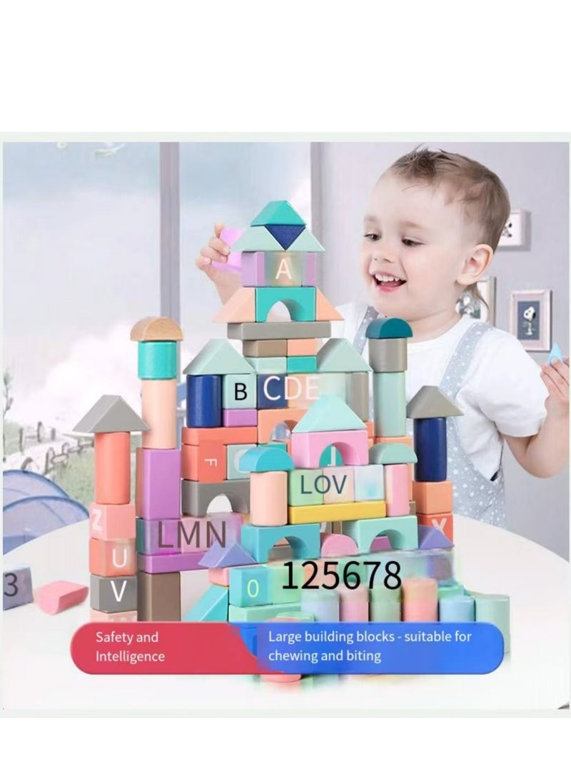 Wooden Building Blocks Set for Kids Stacker Stacking Game Construction Toys Set Preschool Geometry letter Learning Educational Toys,Montessori Toys Fine Motor Skill for Boys Girls 3+ Year Old - Image 2