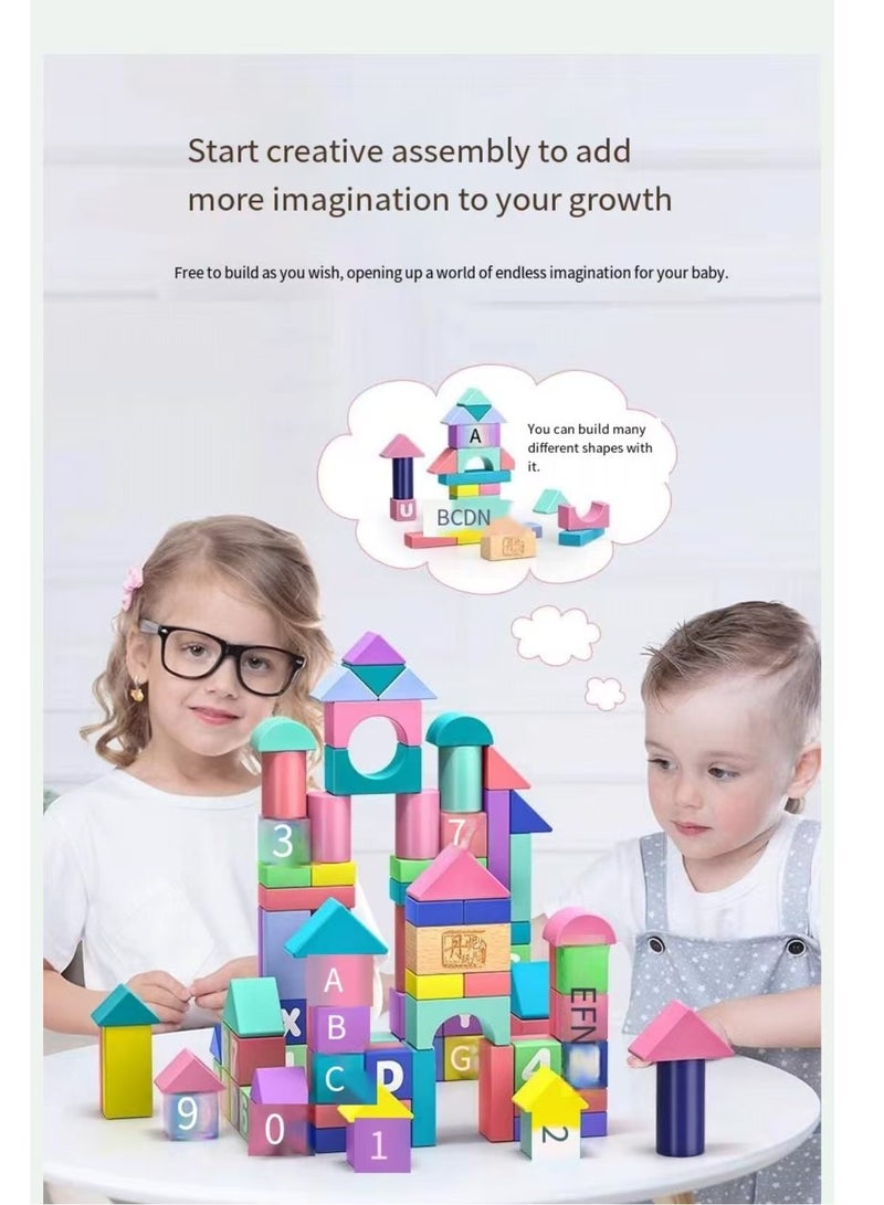 Wooden Building Blocks Set for Kids Stacker Stacking Game Construction Toys Set Preschool Geometry letter Learning Educational Toys,Montessori Toys Fine Motor Skill for Boys Girls 3+ Year Old - Image 4