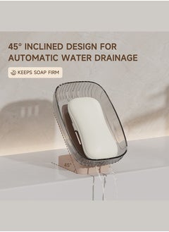 bdo Large Soap Dish Holder, Self Draining Bar Soap Holder, Plastic Soap Bar Container, Soap Saver for Shower, Bathroom, Kitchen - Without Cover  - Image 3