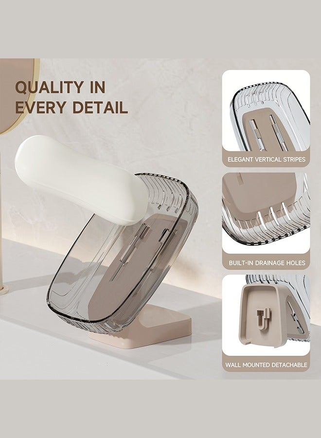 bdo Large Soap Dish Holder, Self Draining Bar Soap Holder, Plastic Soap Bar Container, Soap Saver for Shower, Bathroom, Kitchen - Without Cover - Image 4