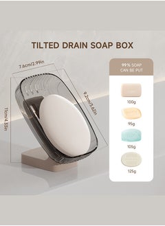 bdo Large Soap Dish Holder, Self Draining Bar Soap Holder, Plastic Soap Bar Container, Soap Saver for Shower, Bathroom, Kitchen - Without Cover  - Image 2