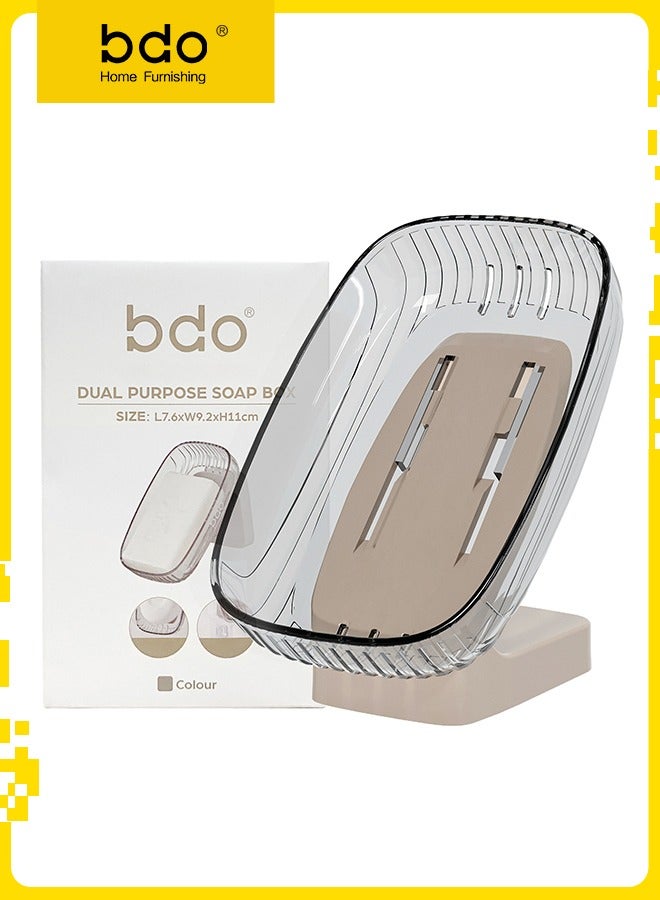 bdo Large Soap Dish Holder, Self Draining Bar Soap Holder, Plastic Soap Bar Container, Soap Saver for Shower, Bathroom, Kitchen - Without Cover - Image 1