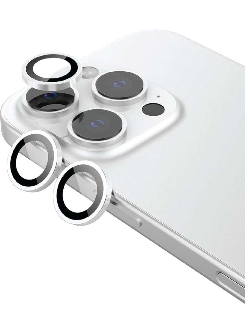 Remson Optic Guard Camera Lens Protector Scratch Resistant Individual Lens Protector with Aluminum Alloy Ring Compatible for iPhone 16 Pro 6.3 inch/iPhone 16 Pro Max 6.9 inch 2024- White Titanium - Image 1