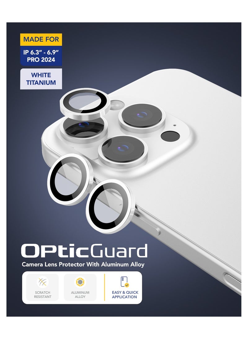 Remson Optic Guard Camera Lens Protector Scratch Resistant Individual Lens Protector with Aluminum Alloy Ring Compatible for iPhone 16 Pro 6.3 inch/iPhone 16 Pro Max 6.9 inch 2024- White Titanium - Image 5