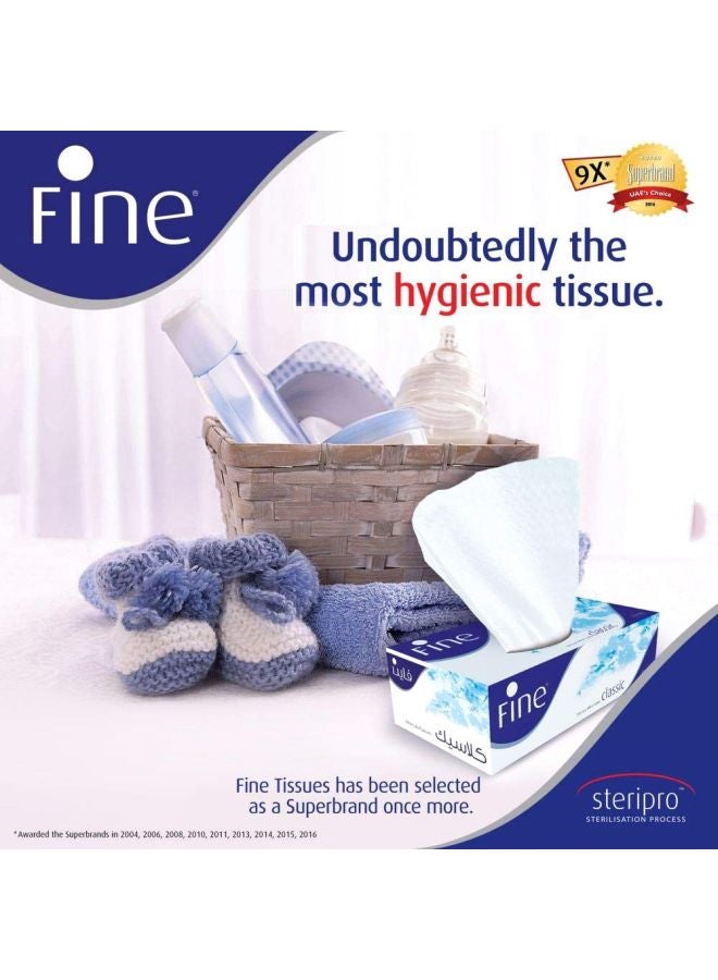 Fine Pack Of 10 Classic Facial Tissue White - Image 3