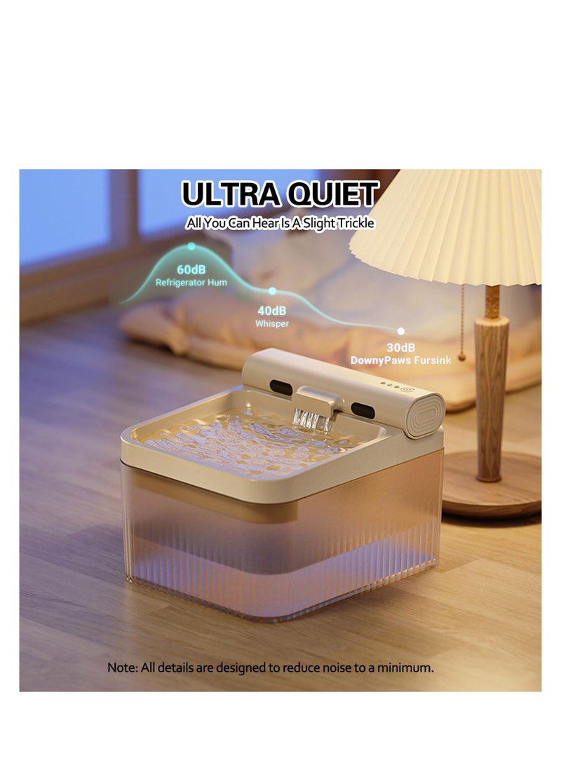 SYOSI Cat & Dog Automatic Water Fountain, Induction Water Discharge Silent Cat Fountain, Triple Filtered, No Need To Plug In Pet Water Fountain With 3 Water Discharge Modes (white, 4L) - Image 4