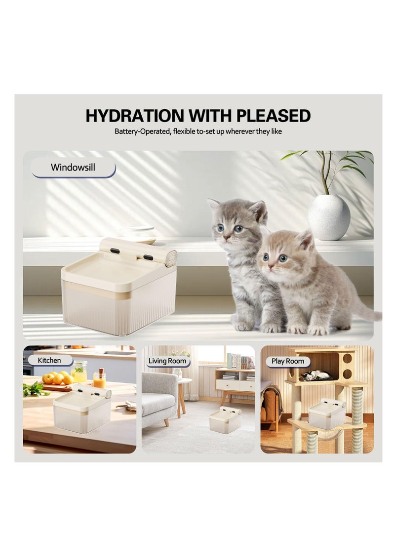 SYOSI Cat & Dog Automatic Water Fountain, Induction Water Discharge Silent Cat Fountain, Triple Filtered, No Need To Plug In Pet Water Fountain With 3 Water Discharge Modes (white, 4L) - Image 2