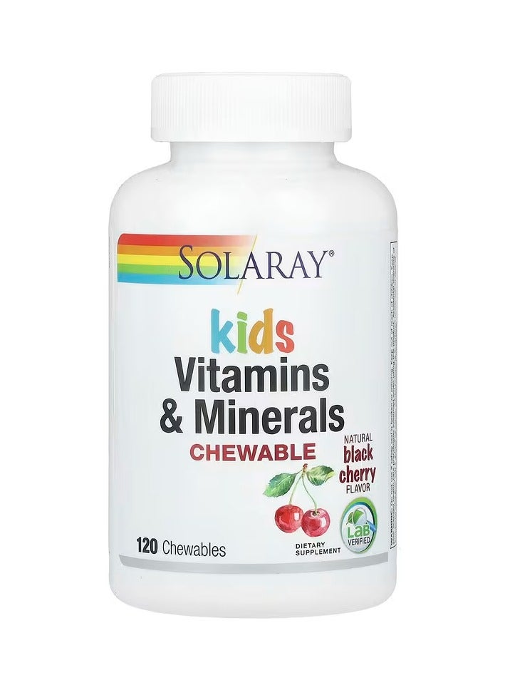 SOLARAY Children's Vitamin and Minerals Natural Black Cherry Flavor - 120 Chewables