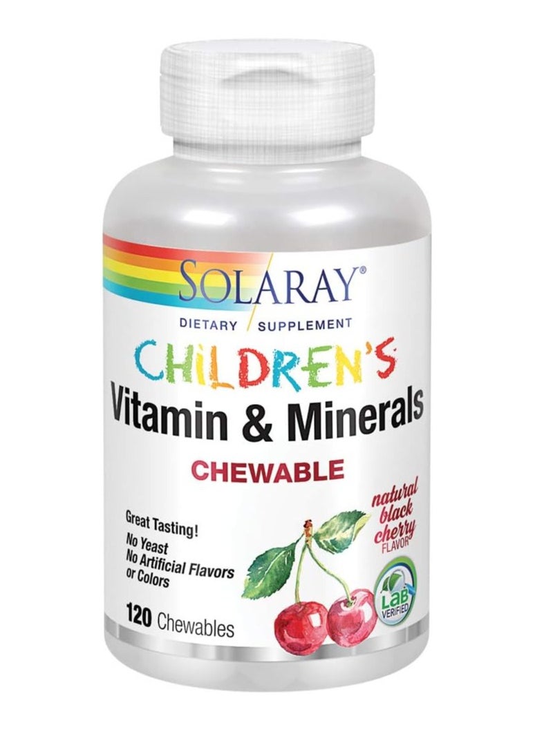 Solaray SOLARAY Children's Vitamin and Minerals Natural Black Cherry Flavor - 120 Chewables 