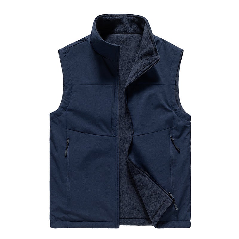 Men'S Vest Wear Fleece Vest Autumn Thin Waistcoat Vest Cardigan Sleeveless Sweater Casual Jacket - Image 4