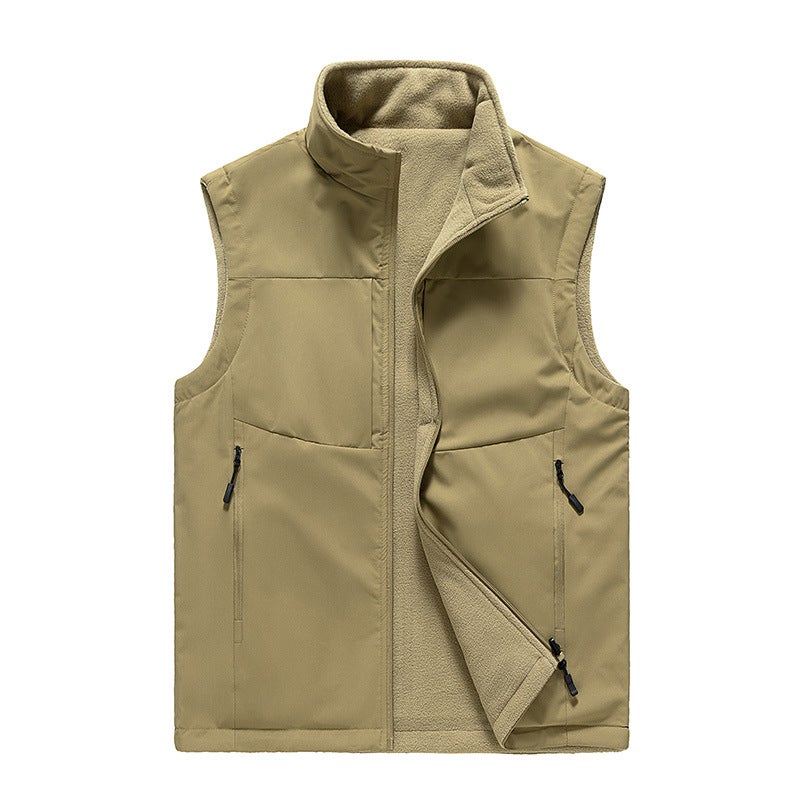 Men'S Vest Wear Fleece Vest Autumn Thin Waistcoat Vest Cardigan Sleeveless Sweater Casual Jacket - Image 3