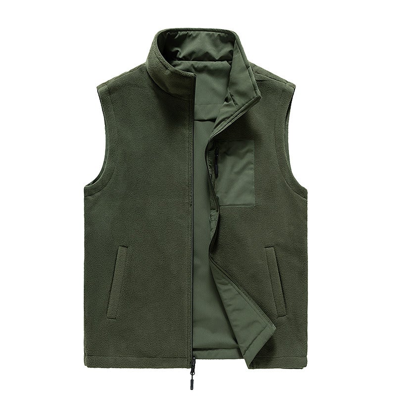 Men'S Vest Wear Fleece Vest Autumn Thin Waistcoat Vest Cardigan Sleeveless Sweater Casual Jacket - Image 2