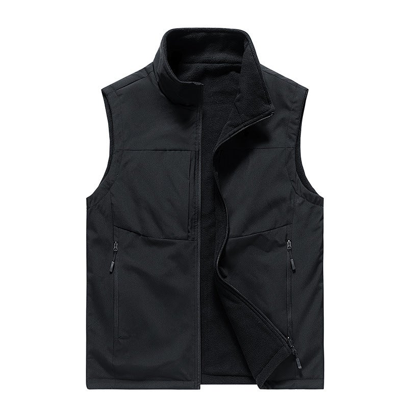 Men'S Vest Wear Fleece Vest Autumn Thin Waistcoat Vest Cardigan Sleeveless Sweater Casual Jacket - Image 5