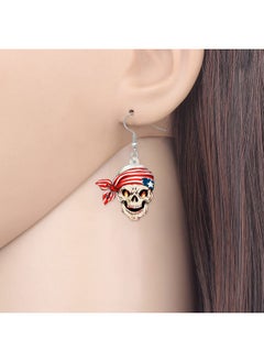 Newei Acrylic Halloween Sweet Pirate Skull Earrings Drop Dangle Fashion Charms Jewelry For Women Gift (Pirate B)  - Image 2