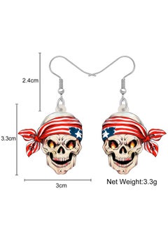Newei Acrylic Halloween Sweet Pirate Skull Earrings Drop Dangle Fashion Charms Jewelry For Women Gift (Pirate B)  - Image 5