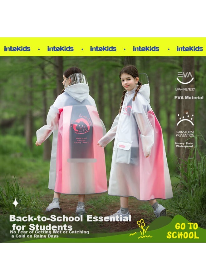 Tiantianzai Kids Raincoat Kindergarten Boys Girls School Backpack-friendly High-quality Cartoon Rain Poncho 703 Blue