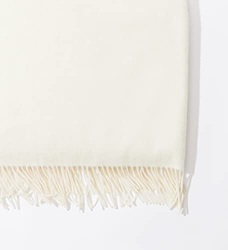State Cashmere Home Throw Blanket with Decorative Fringe 100% Pure Cashmere Ultra Soft Accent Blanket for Couch, Sofa & Bed (Undyed White, 60"x50") - Image 5