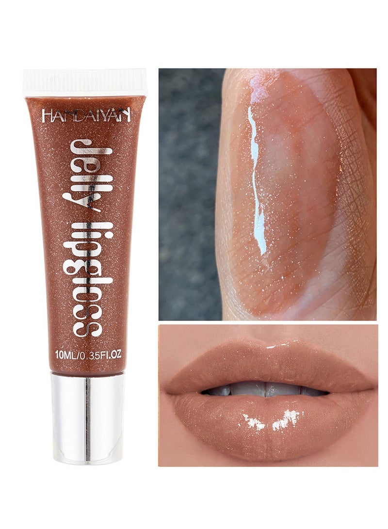 Handaiyan Lip Gloss Hydrating Moisturizing Long Lasting High Glossy Jelly Lip Stain Super Gloss Balm Oil Tinted Treatment Lip Glow Glass Shine Glitter Makeup Beauty Colored Bright Lifter For Women Girls - Image 1