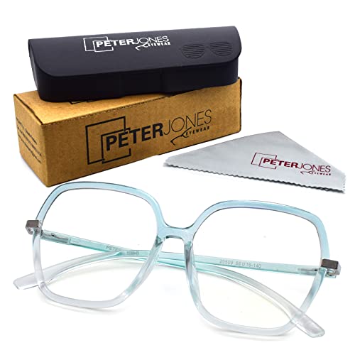 Peter Jones Oversized Square Transparent/Green Blue Light Blocking Computer Glasses for Women/Girls (AG20509GR) - Image 5