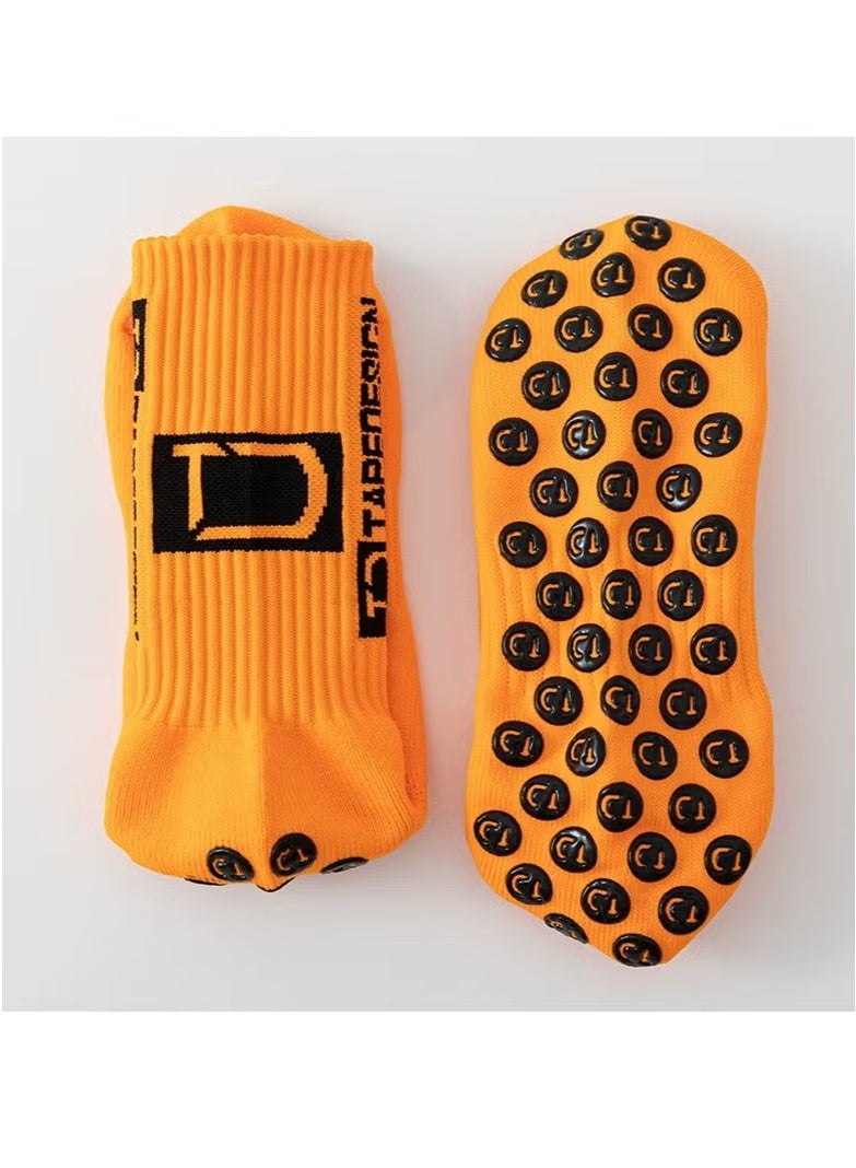 TAPEDESIGN Professional Thick Sports Socks Sweat Absorbing Odor Deodorizing Anti-Slip Football Socks, 2 Pairs ( Black) - Image 3
