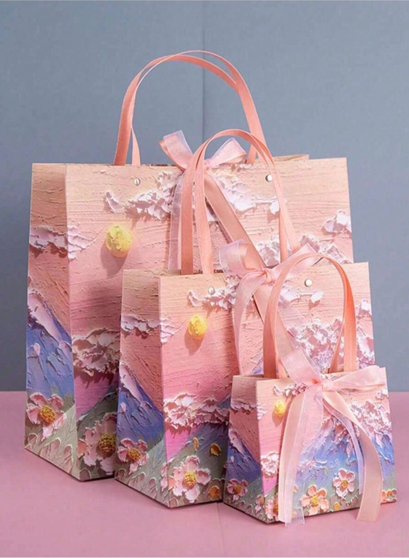 Generic Paper Gift Bags Consisting Of 3 Pieces In Three Sizes, Large, Medium And Small, Suitable For Birthday Parties And Special Occasions.  - Image 1