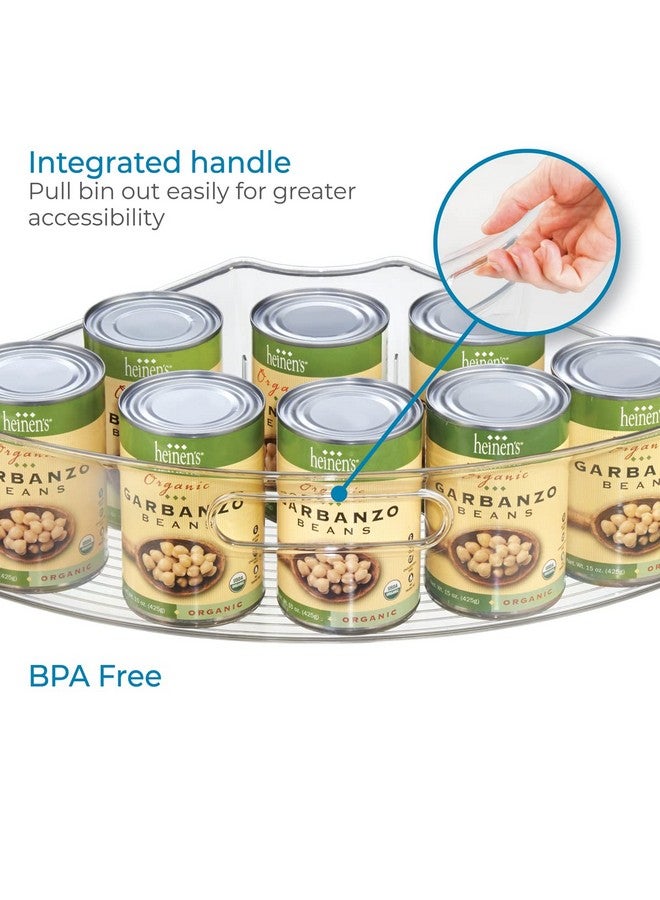 InterDesign iDesign Recycled Plastic 1/4 Wedge Lazy Susan Turntable Organizer with Handle, Pantry, Bathroom, General Storage and More - 16.5" x 11" x 4", Clear - Image 3