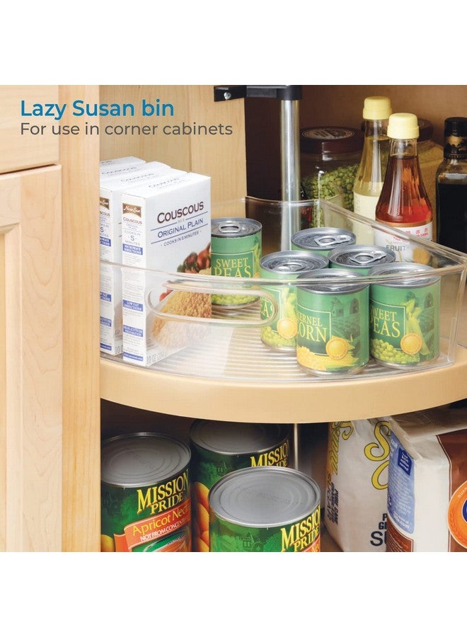 InterDesign iDesign Recycled Plastic 1/4 Wedge Lazy Susan Turntable Organizer with Handle, Pantry, Bathroom, General Storage and More - 16.5" x 11" x 4", Clear - Image 2
