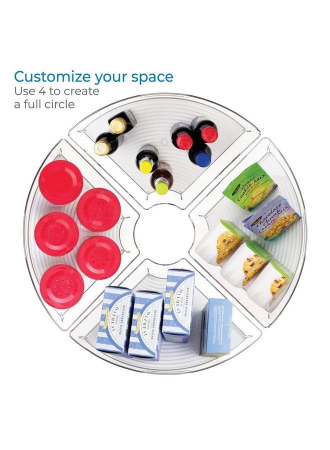 InterDesign iDesign Recycled Plastic 1/4 Wedge Lazy Susan Turntable Organizer with Handle, Pantry, Bathroom, General Storage and More - 16.5" x 11" x 4", Clear - Image 4