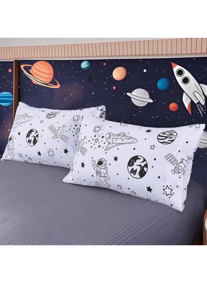 MAG White Out Space Pillowcases, 2 Packed ForToddlers Kids,Boys Teens and Girls, Galaxy Style,Size 20”*30” (Queen, Black and White) - Image 4