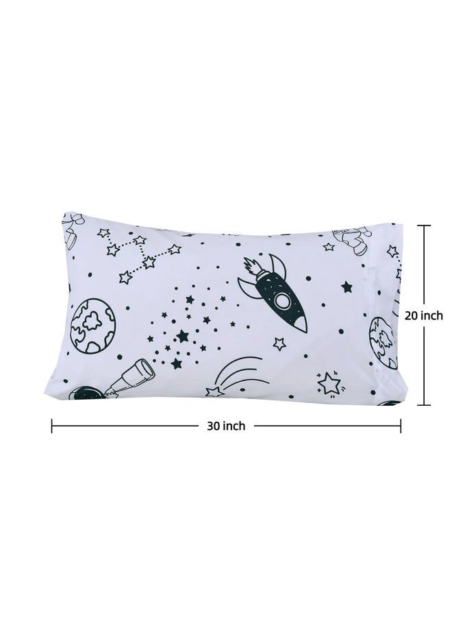 MAG White Out Space Pillowcases, 2 Packed ForToddlers Kids,Boys Teens and Girls, Galaxy Style,Size 20”*30” (Queen, Black and White) - Image 5