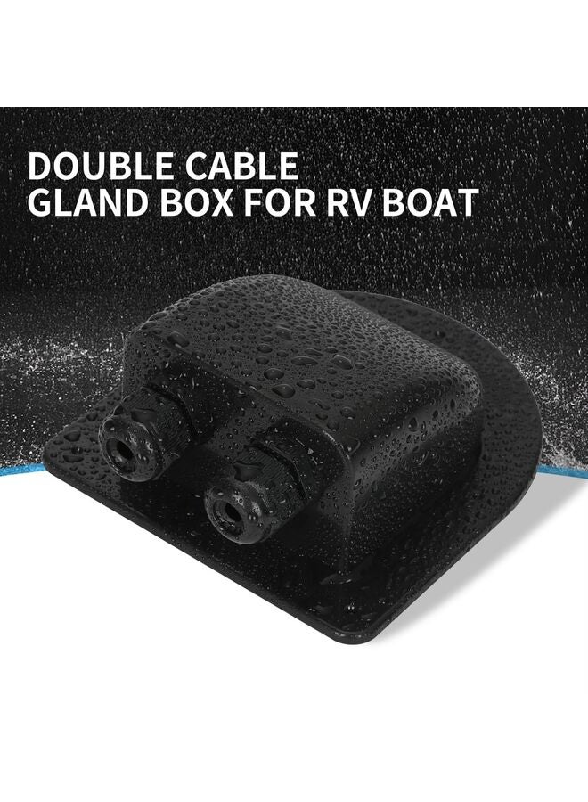 2Pack Versatile Water-proof ABS Solar Double Cable Entry Gland and Housing Ideal for RVs Boats Yachts and Rooftop Solar Installations(BLACK) - Image 3