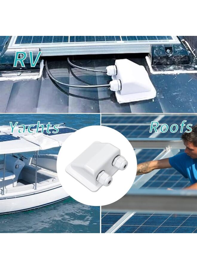 2Pack Versatile Water-proof ABS Solar Double Cable Entry Gland and Housing Ideal for RVs Boats Yachts and Rooftop Solar Installations(BLACK) - Image 5