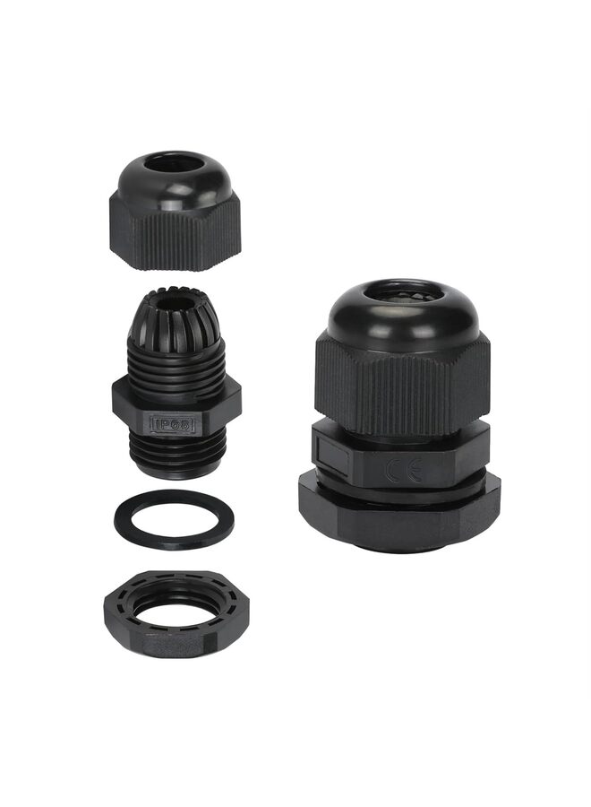 2Pack Versatile Water-proof ABS Solar Double Cable Entry Gland and Housing Ideal for RVs Boats Yachts and Rooftop Solar Installations(BLACK) - Image 2