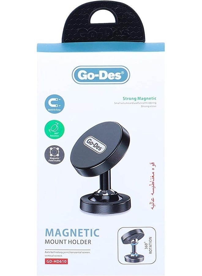 Adjustable Magnetic Car Mount – Stylish Black Design for Secure Device Holding - Image 1