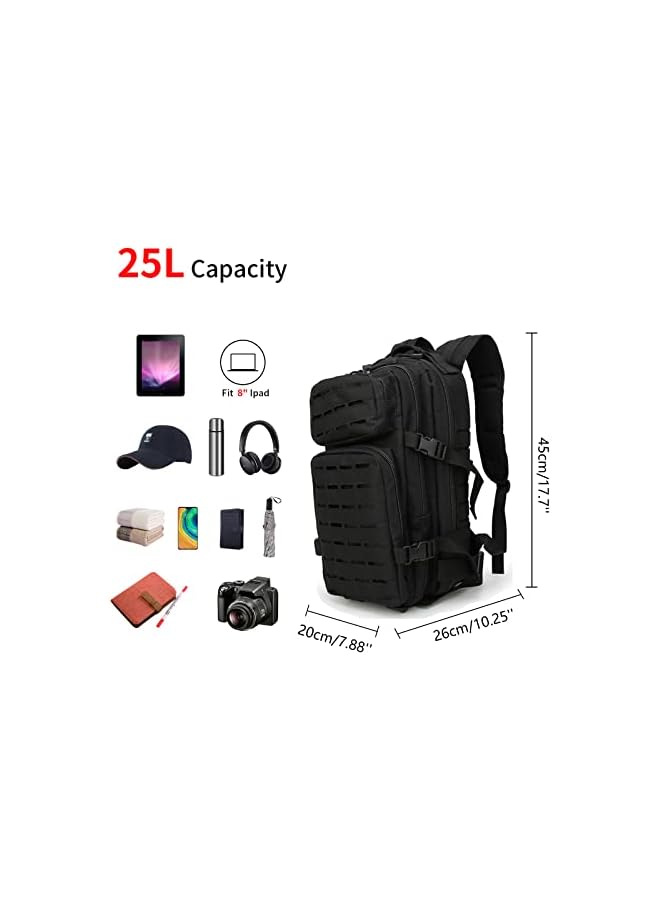 PROMASS Tactical Backpack 25L Hiking Bag 1-2 Days Sport Molle Expandable Rucksack Trekking Backpacks Unisex For Men Women Travel Running Cycling Fishing Camping Skiing - Image 2