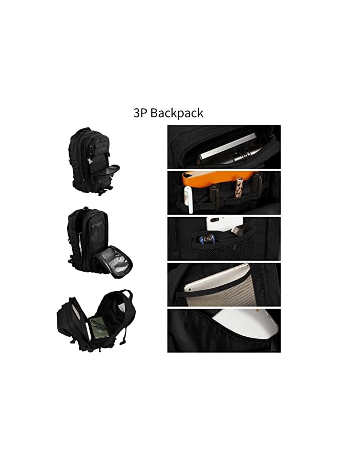 PROMASS Tactical Backpack 25L Hiking Bag 1-2 Days Sport Molle Expandable Rucksack Trekking Backpacks Unisex For Men Women Travel Running Cycling Fishing Camping Skiing - Image 3