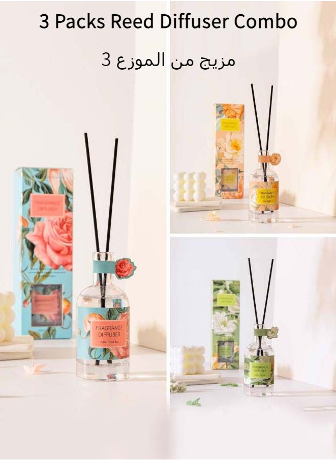 بيوينتي - 3 حزم من الناشر ريد كومبو - جاردينيا | 100 مل 3.4 أوقية | معطر الهواء العطور المنزلية ، الناشر النفط - Image 1