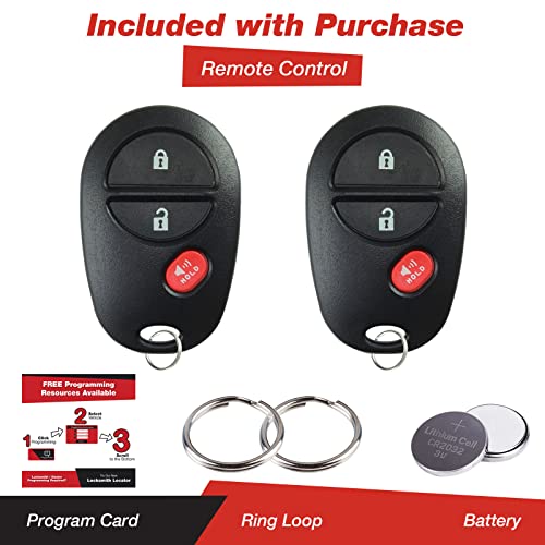 KeylessOption Keyless Entry Remote Control Fob Uncut Blank Car Key for GQ43VT20T (Pack of 2) - Image 2