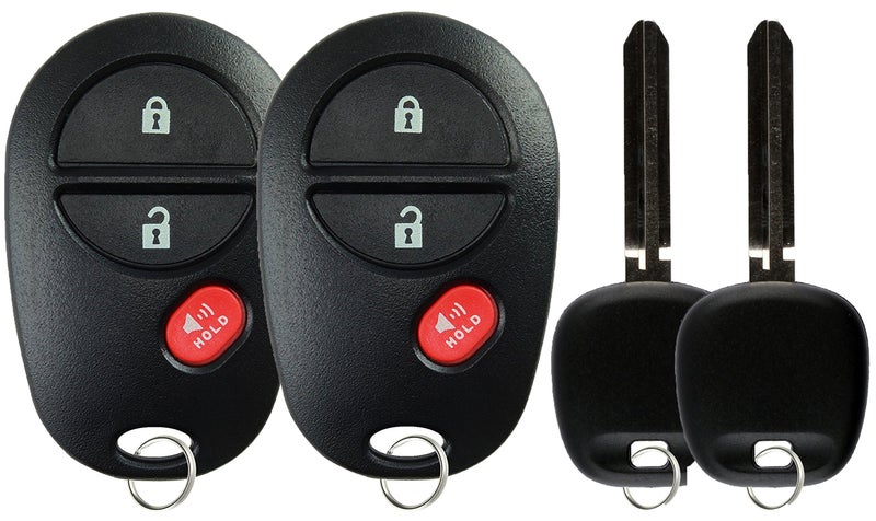 KeylessOption Keyless Entry Remote Control Fob Uncut Blank Car Key for GQ43VT20T (Pack of 2) - Image 1