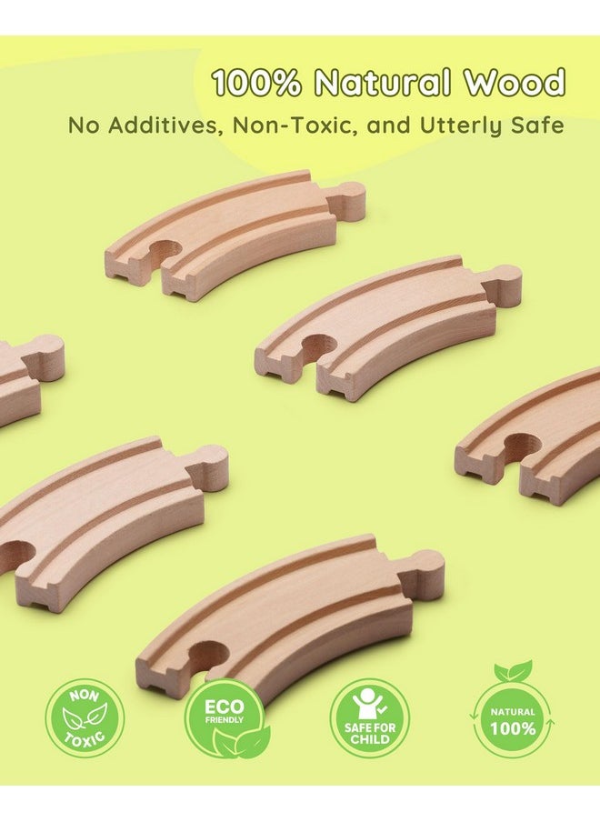 SainSmart Jr. SainSmart Jr. Wooden Train Set for Toddler, 41pcs Wood Train Track w/Crane Fits Brio, Thomas, Melissa and Doug, Kids Wood Toy Train for Kids Ages 3+  - Image 4