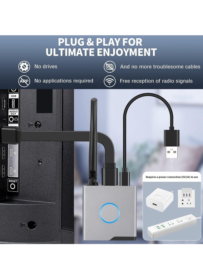 Generic - محول عرض HDMI لاسلكي 4K، جهاز استقبال لاسلكي، بث الوسائط الفيديو/الصوت/الملفات، موسع HDMI لاسلكي من الكمبيوتر المحمول أو الكمبيوتر الشخصي أو الهاتف الذكي إلى شاشة العرض HDTV - Image 1