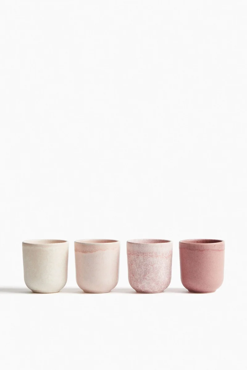 H&M 4-pack stoneware mugs