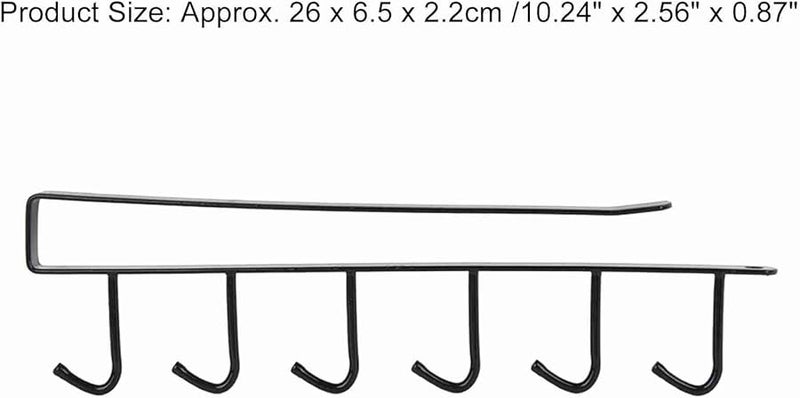 Black Heavy Duty Metal Hanging Storage Rack with Hooks No Tools Needed - Image 3