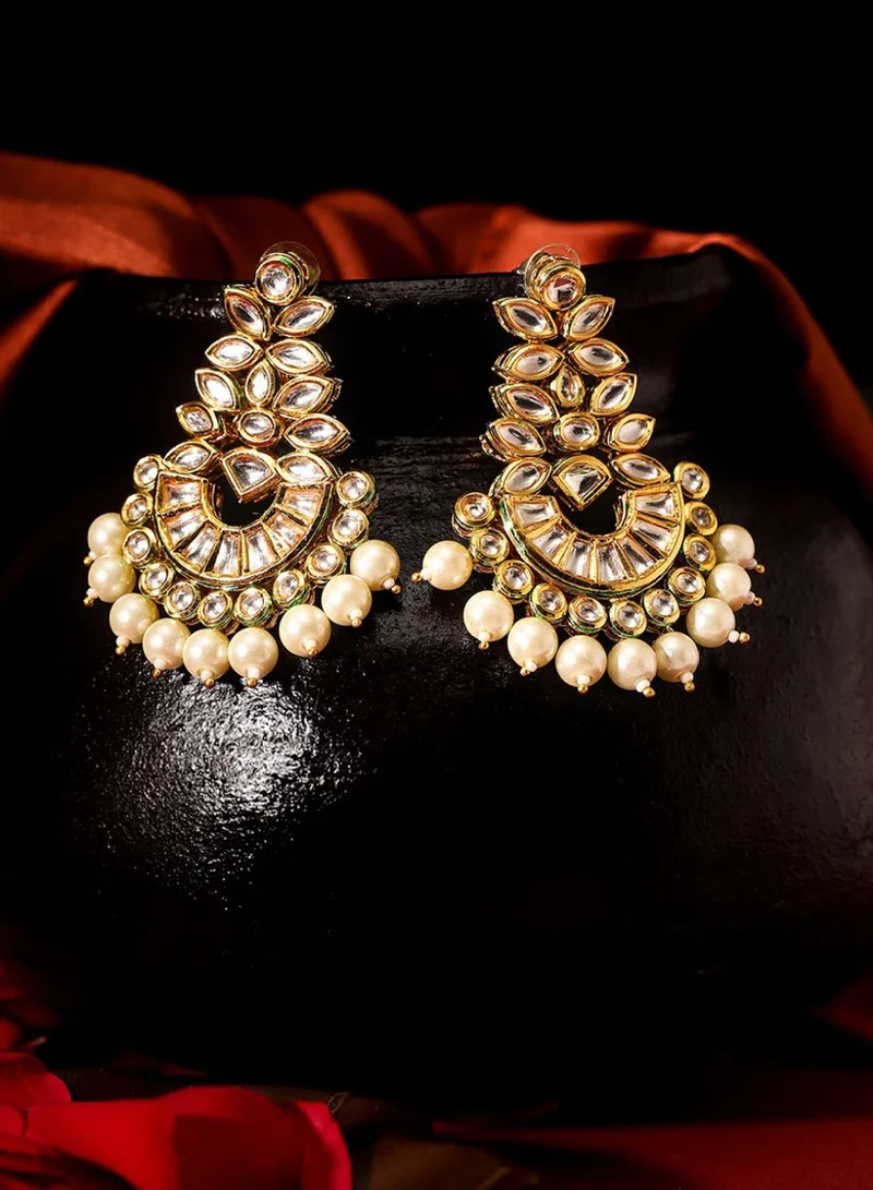 Priyaasi Plated Pearl Beaded Contemporary Chandbalis