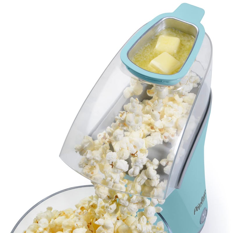 Presto! Presto 04867 Poplite Plus Hot Air Popcorn Popper - Built-In Measuring Cup + Melts Butter, Easy to Clean, Built-In Cord Wrap, 18 Cups, Aqua - Image 2